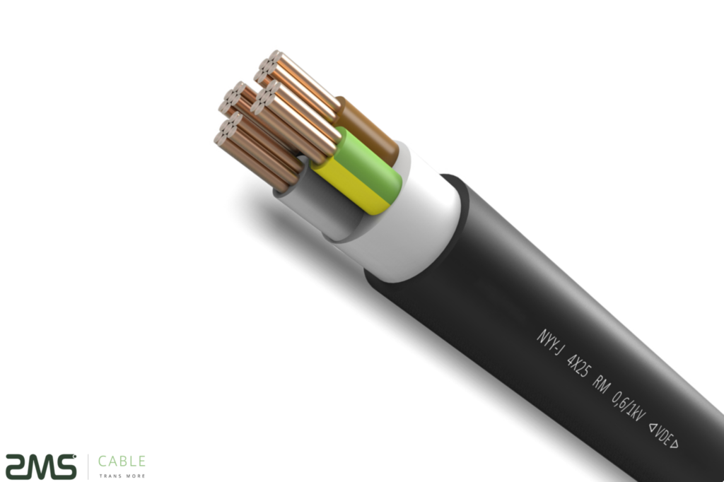 Low voltage nyy low -voltage cable with double layer pvc sheath